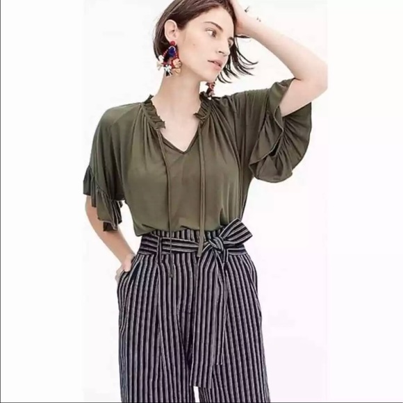 NWT J.Crew Point Sur Paper Bag Striped Pants - Picture 7 of 16